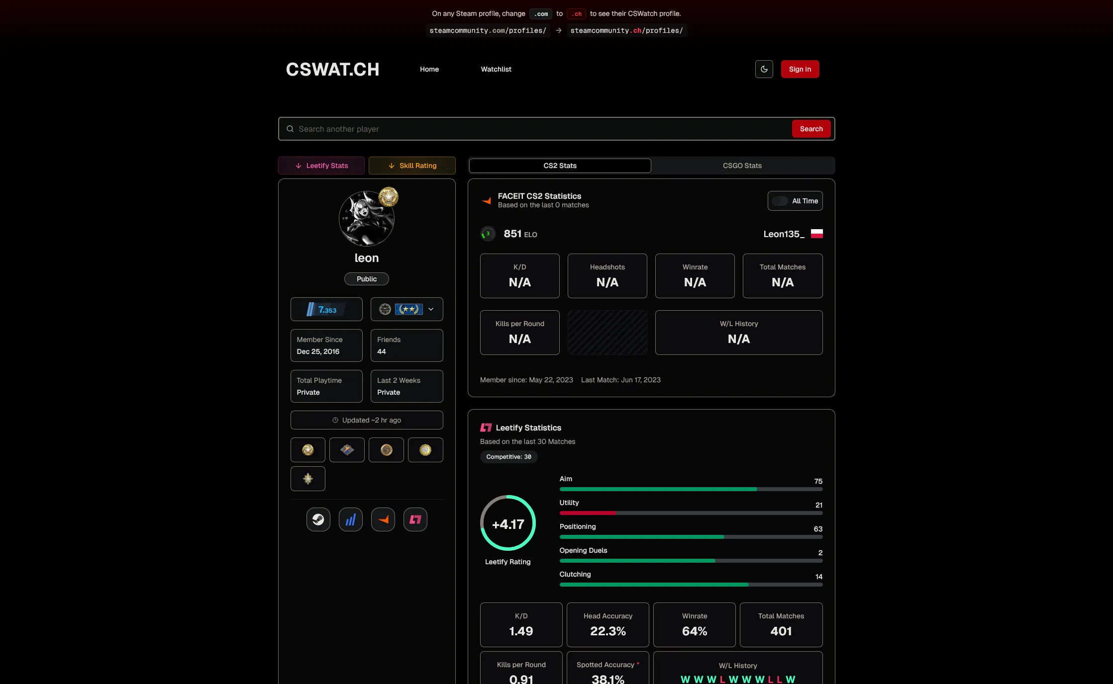 CSWatch screenshot